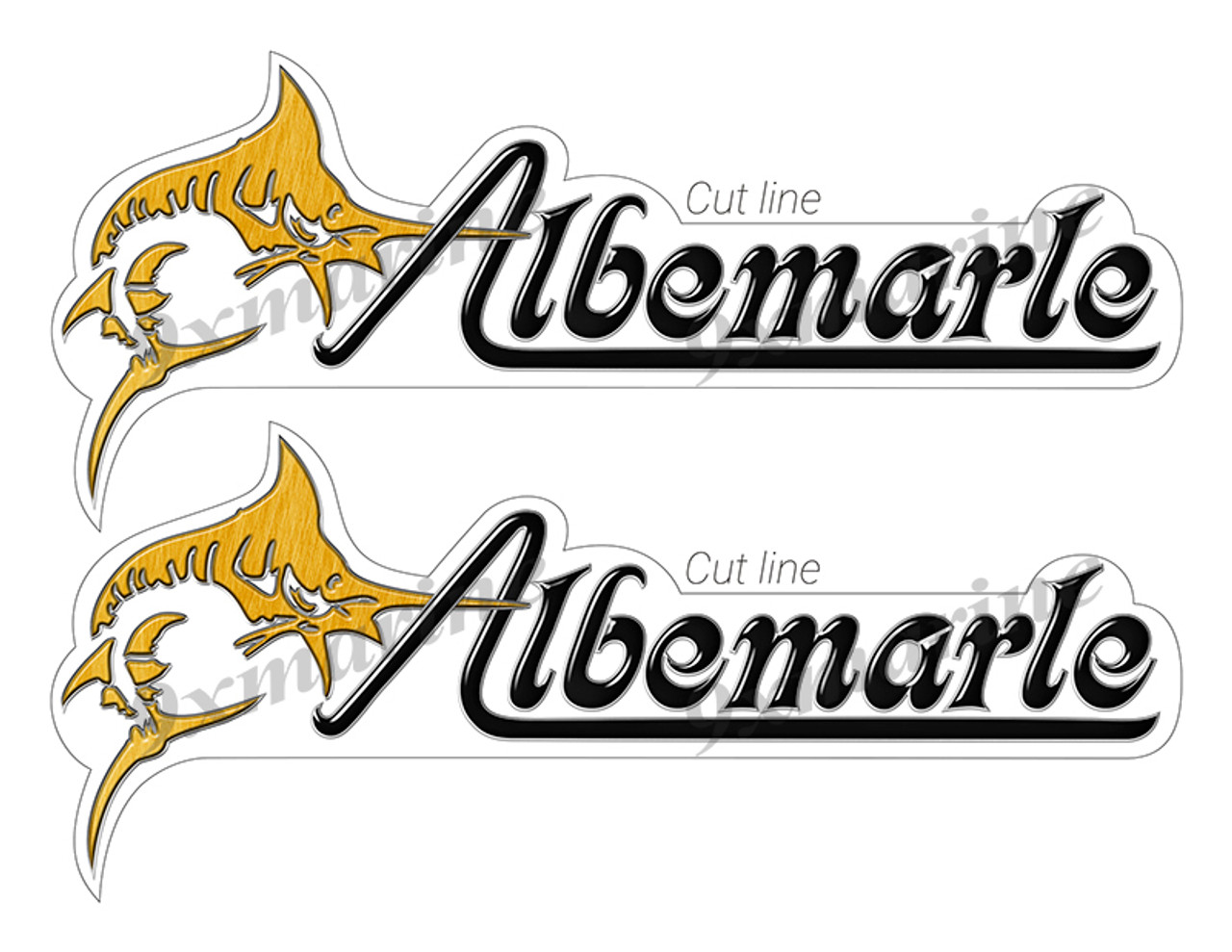 2 Albemarle Boat Stickers "3D Vinyl Replica" of original