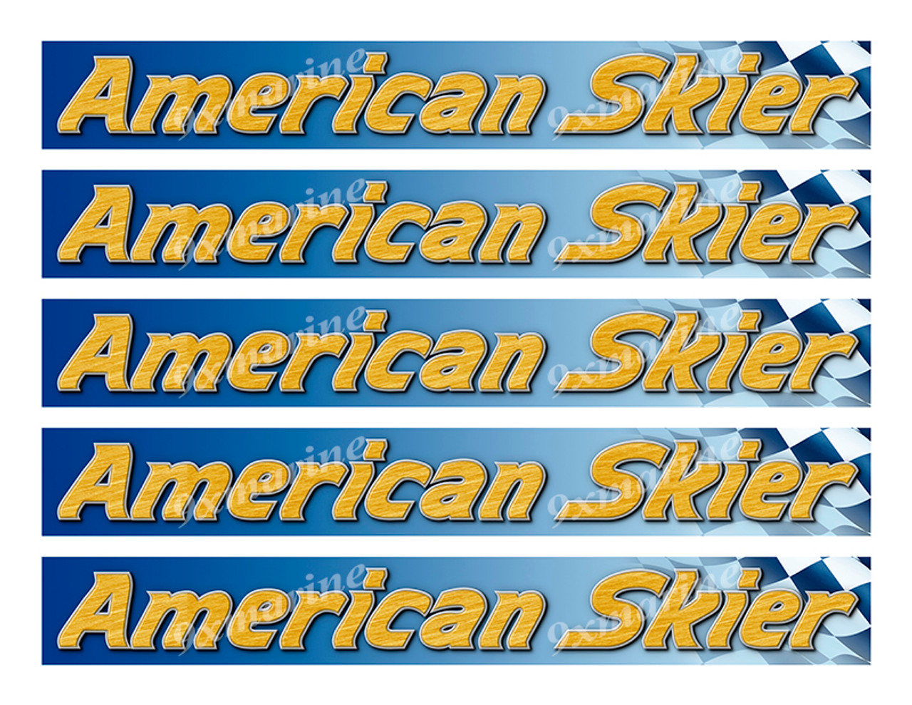 American Skier Boat Racing Sticker Set - 10"x1.5" each