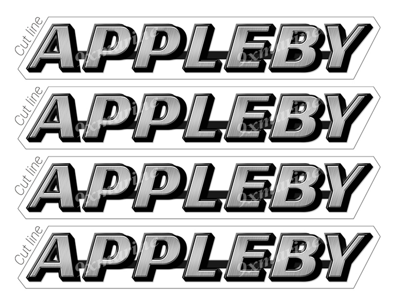 4 Appleby Boat Stickers "3D Vinyl Replica" of original