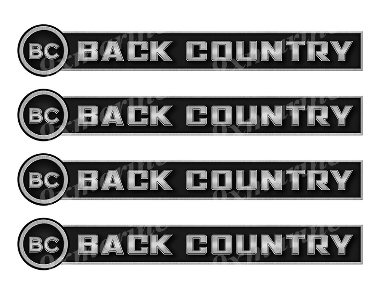 Back Country Custom Stickers - 10 inch long set. Remastered Name Plate