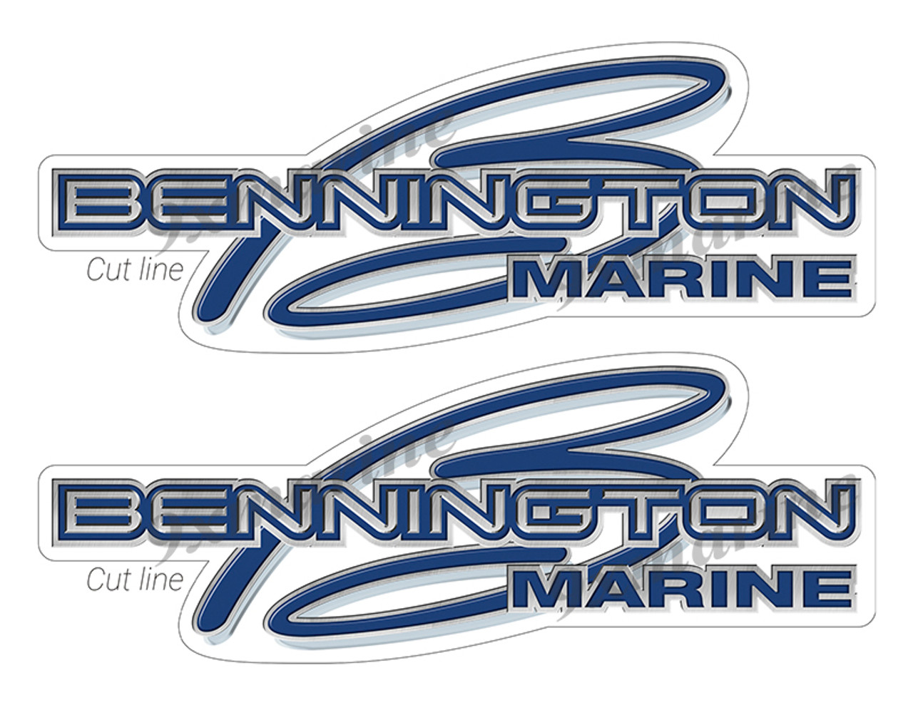 2 Bennington Boat Stickers "3D Vinyl Replica" of original