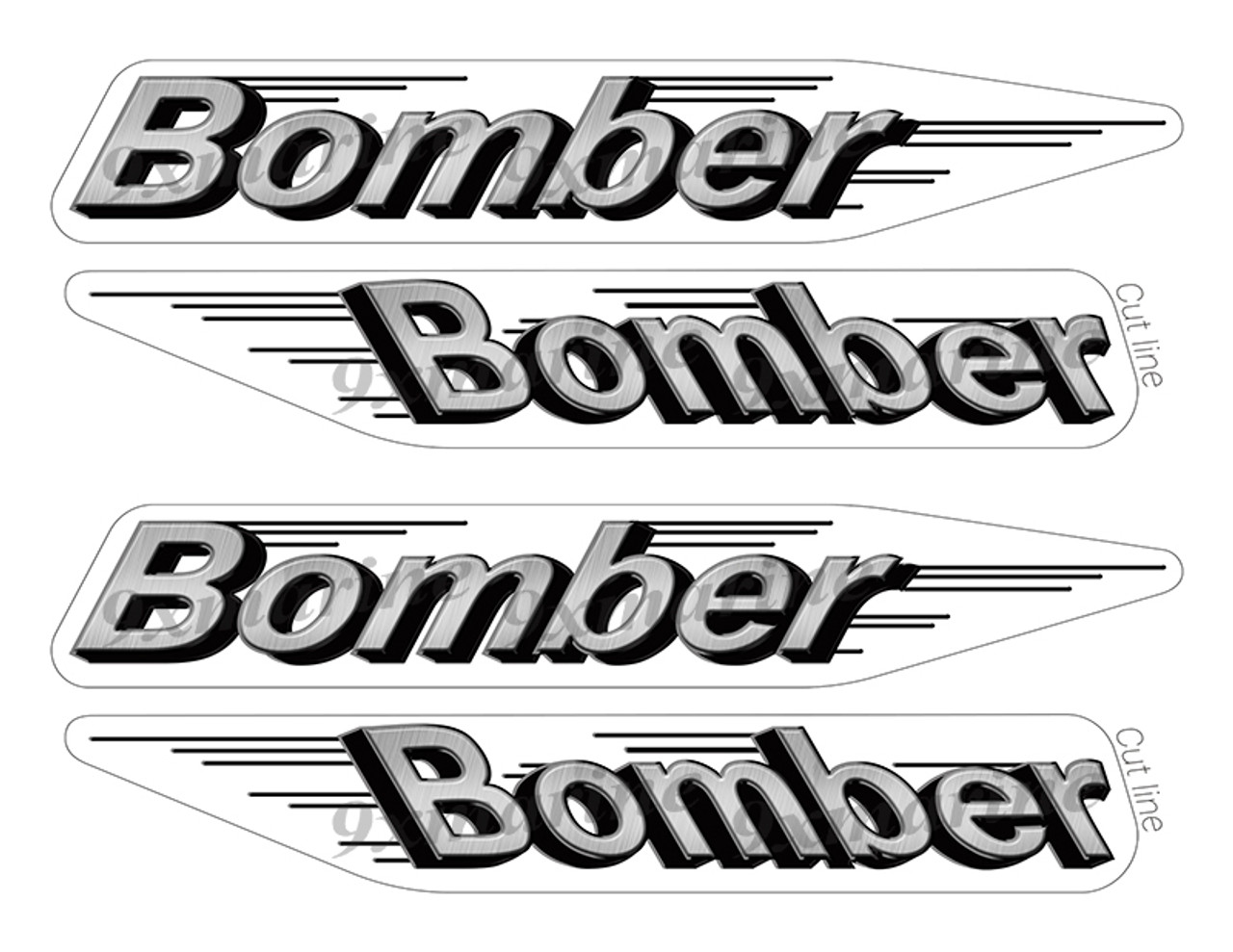 4 Bomber Left/Right Boat Stickers "3D Vinyl Replica" of original