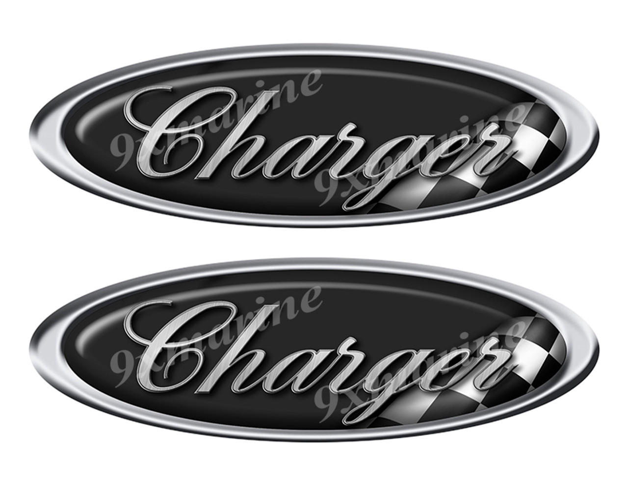 Charger Boat Classic Racing 10" long Stickers