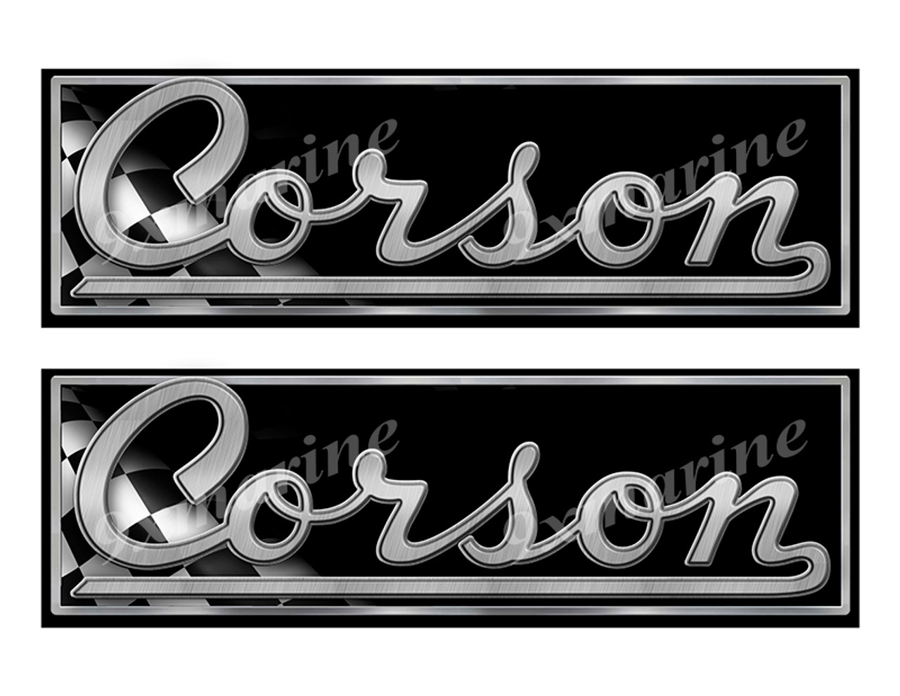 Two Corson Boat Classic Racing 10" long Stickers