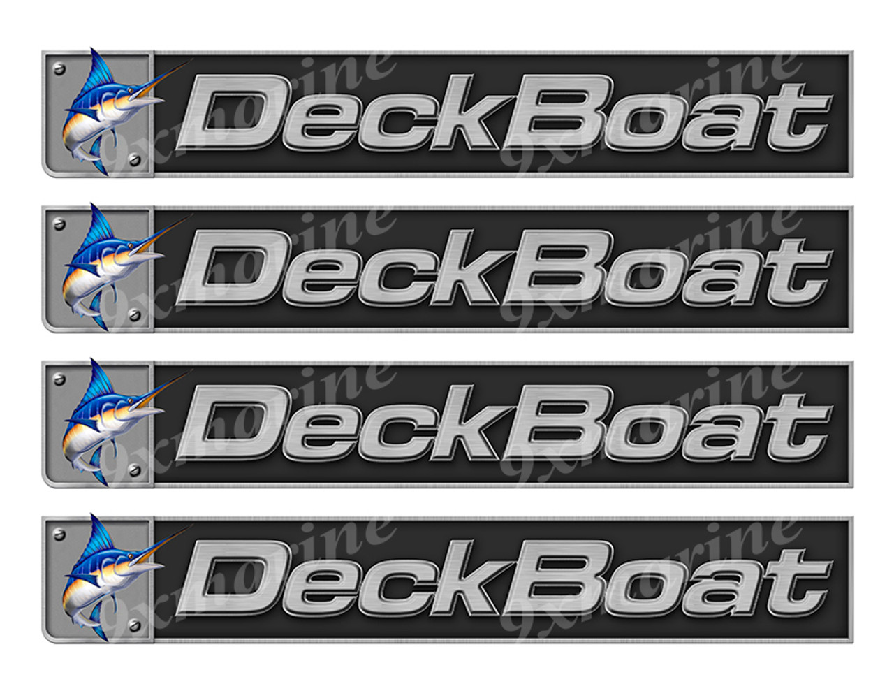 DeckBoat Sticker set - 10"x1.6". Remastered Name Plate