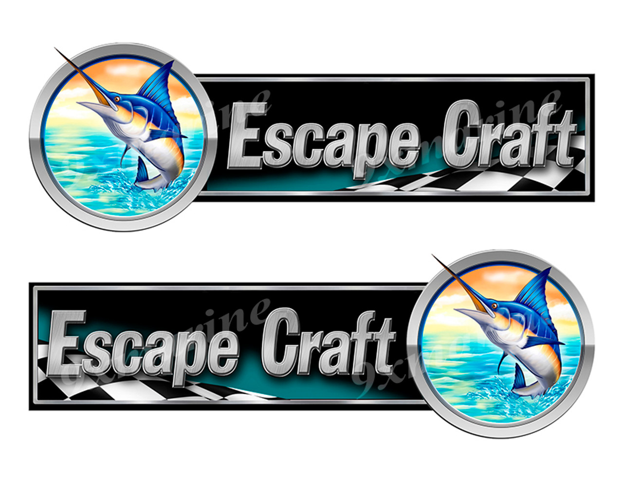 2 Escape Craft Boats Marlin Left/Right Stickers