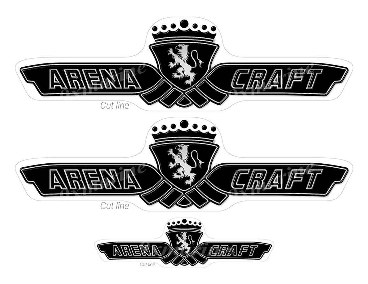 3 Arena Craft Boat Stickers "3D Vinyl Replica" of original