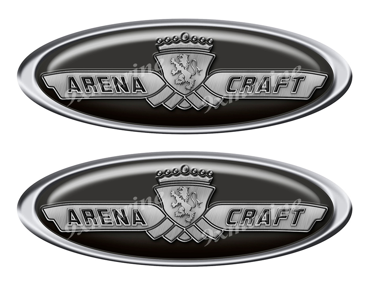 Two Arena Craft Classic Oval Stickers 10" long