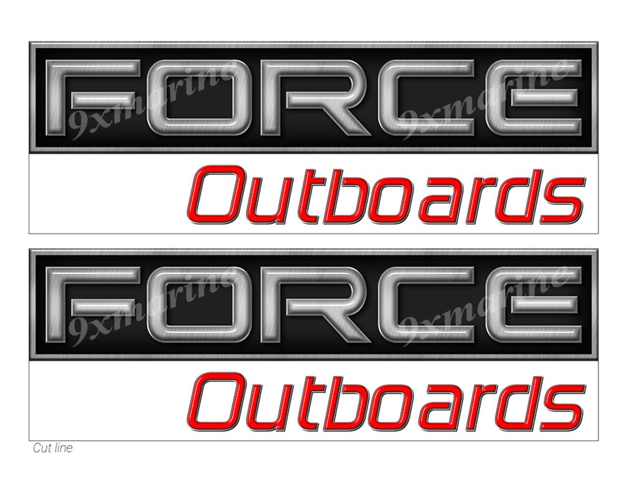 2 Force Outboard Boat Stickers "3D Vinyl Replica" of original