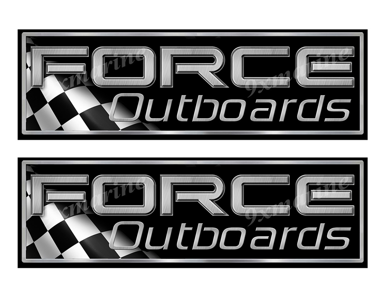 Two Force Outboard Boat Classic Racing 10" long Stickers