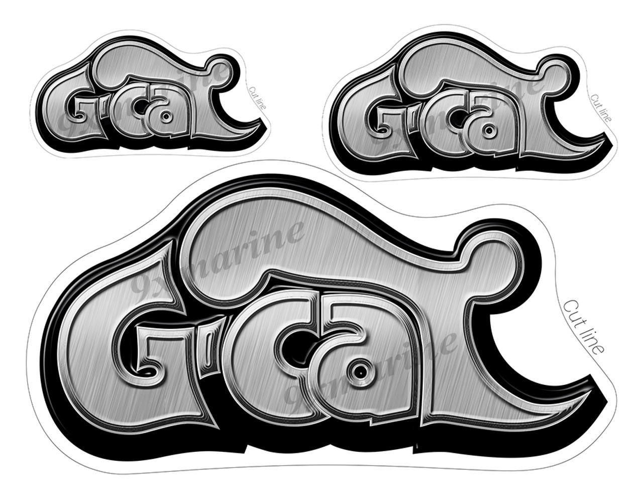 3 G-Cat Boat Stickers "3D Vinyl Replica" of original