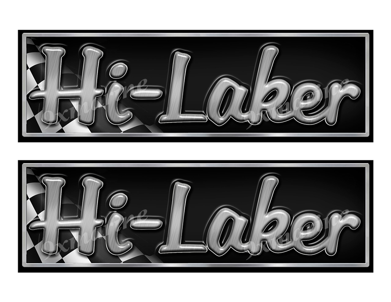 Two Hi-Laker Boat Classic Racing 10" long Stickers