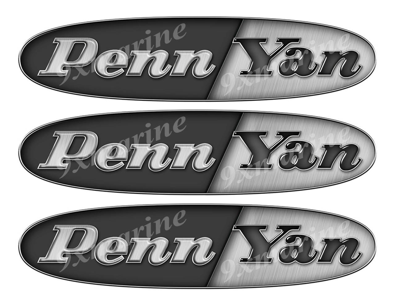 3 Penn Yan Boats Vintage Stickers Remastered 10"x2.5"