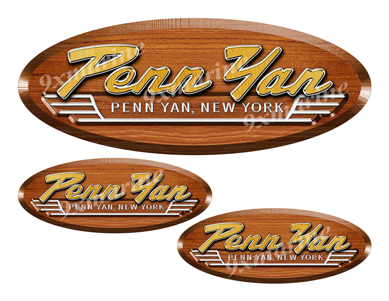 Penn Yan Wood Grain Boat Restoration Sticker set