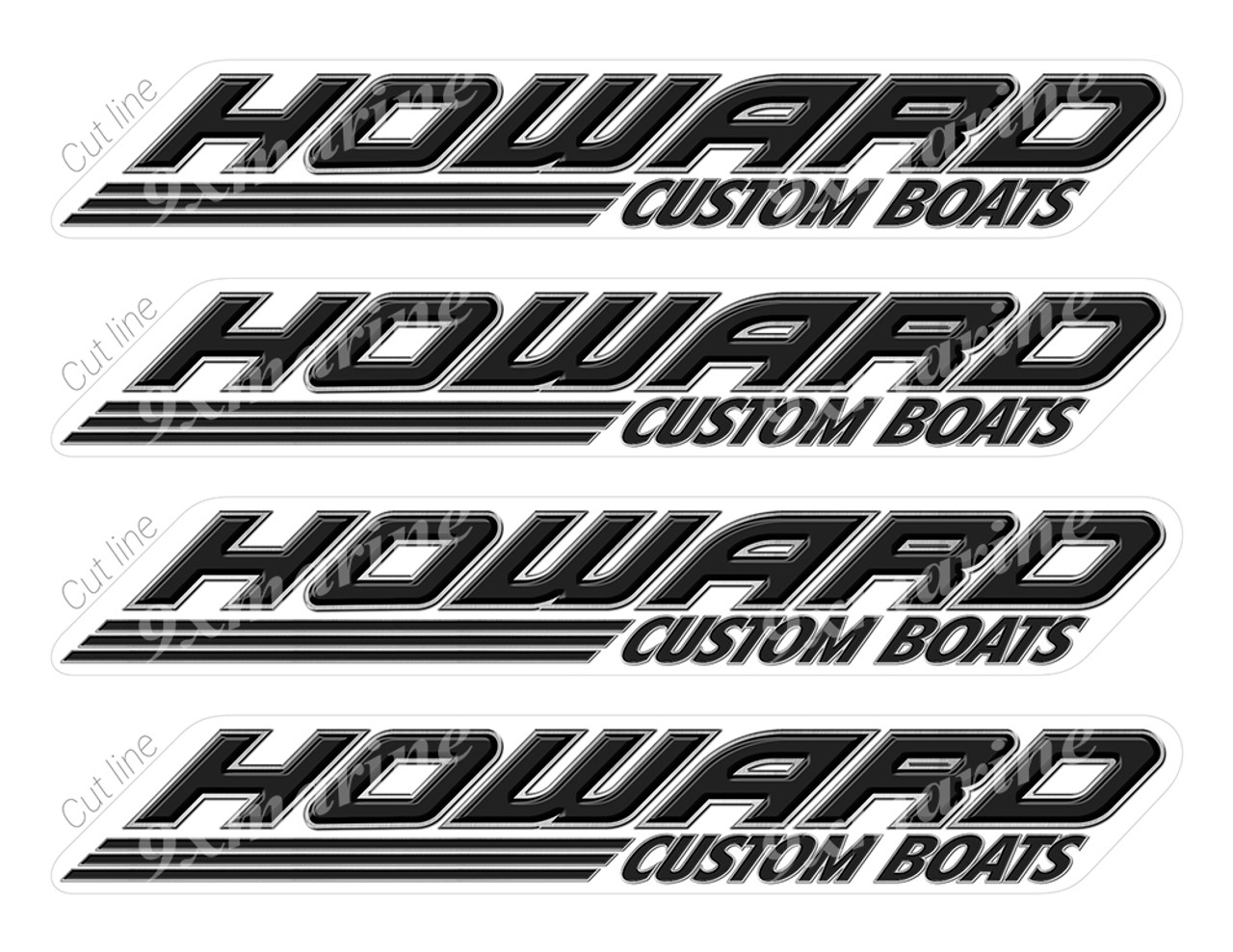 4 Howard Boat Stickers "3D Vinyl Replica" of original