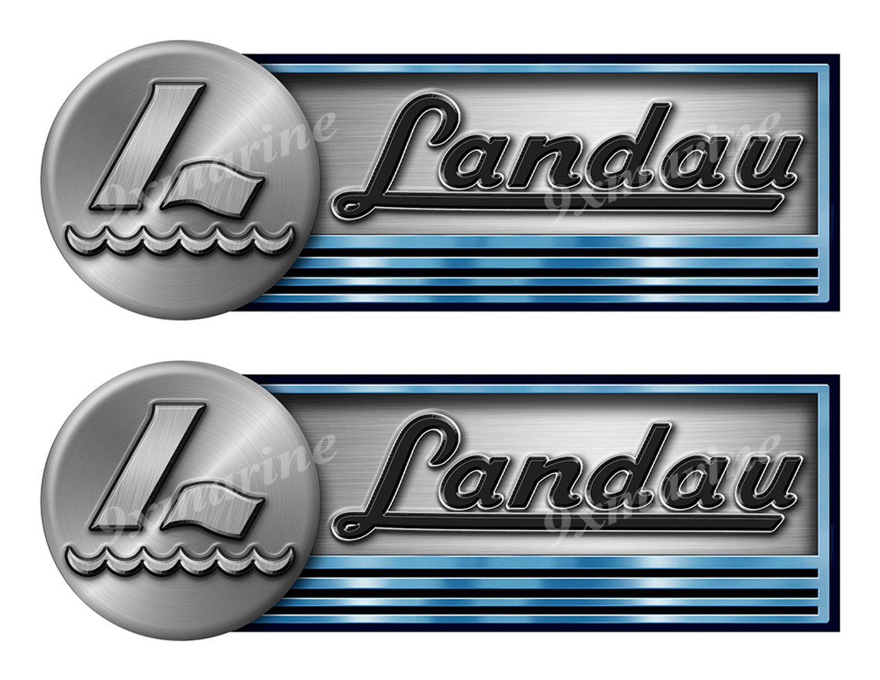 Two Landau Stickers for Boat Restoration - 10" long each