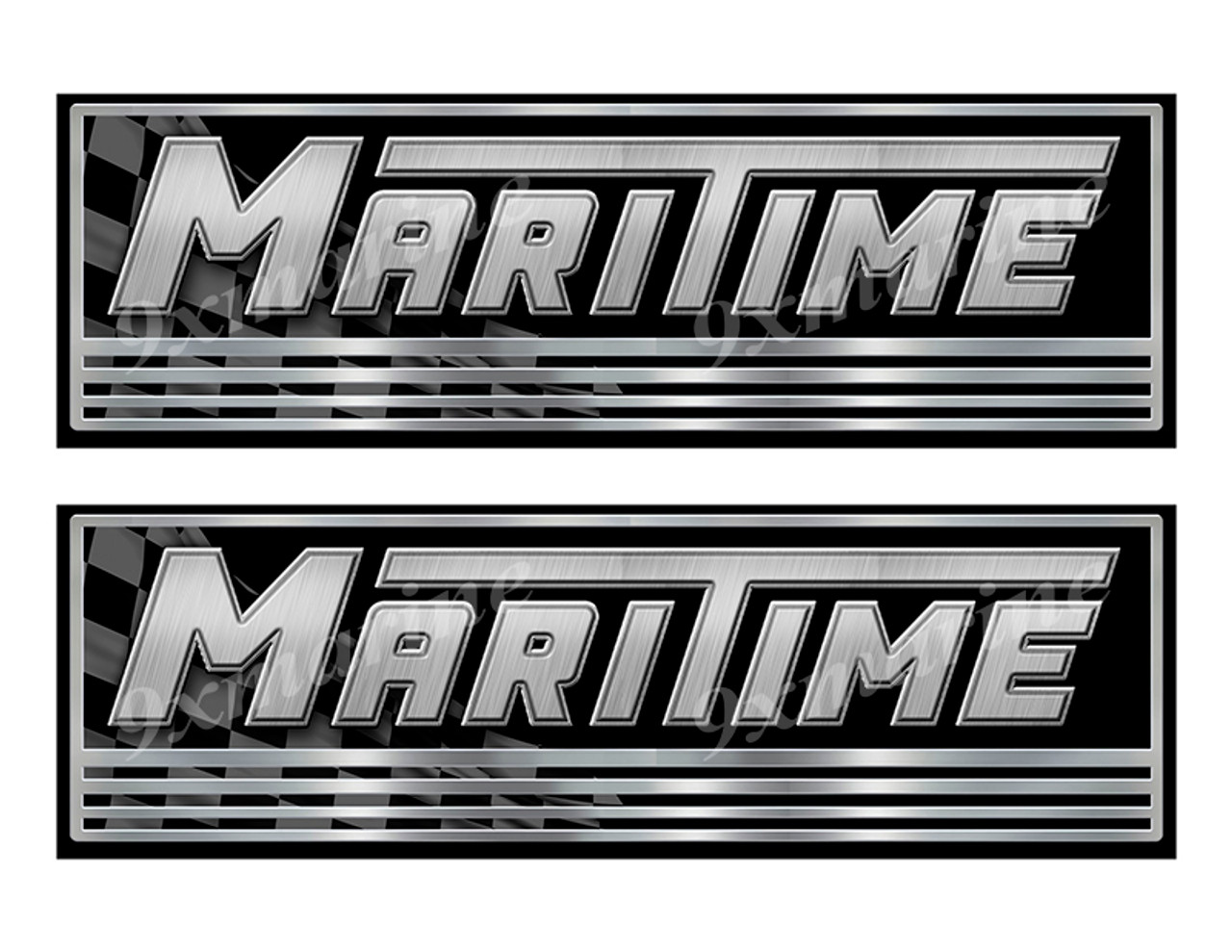 2 Maritime Boat Classic Stickers. Remastered Name Plate
