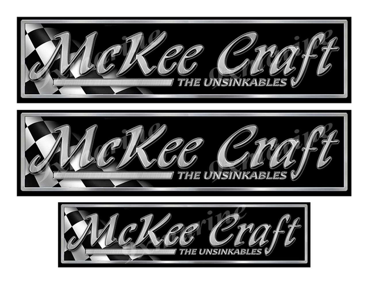 Three McKee Craft Boat Classic Racing 10" long Stickers