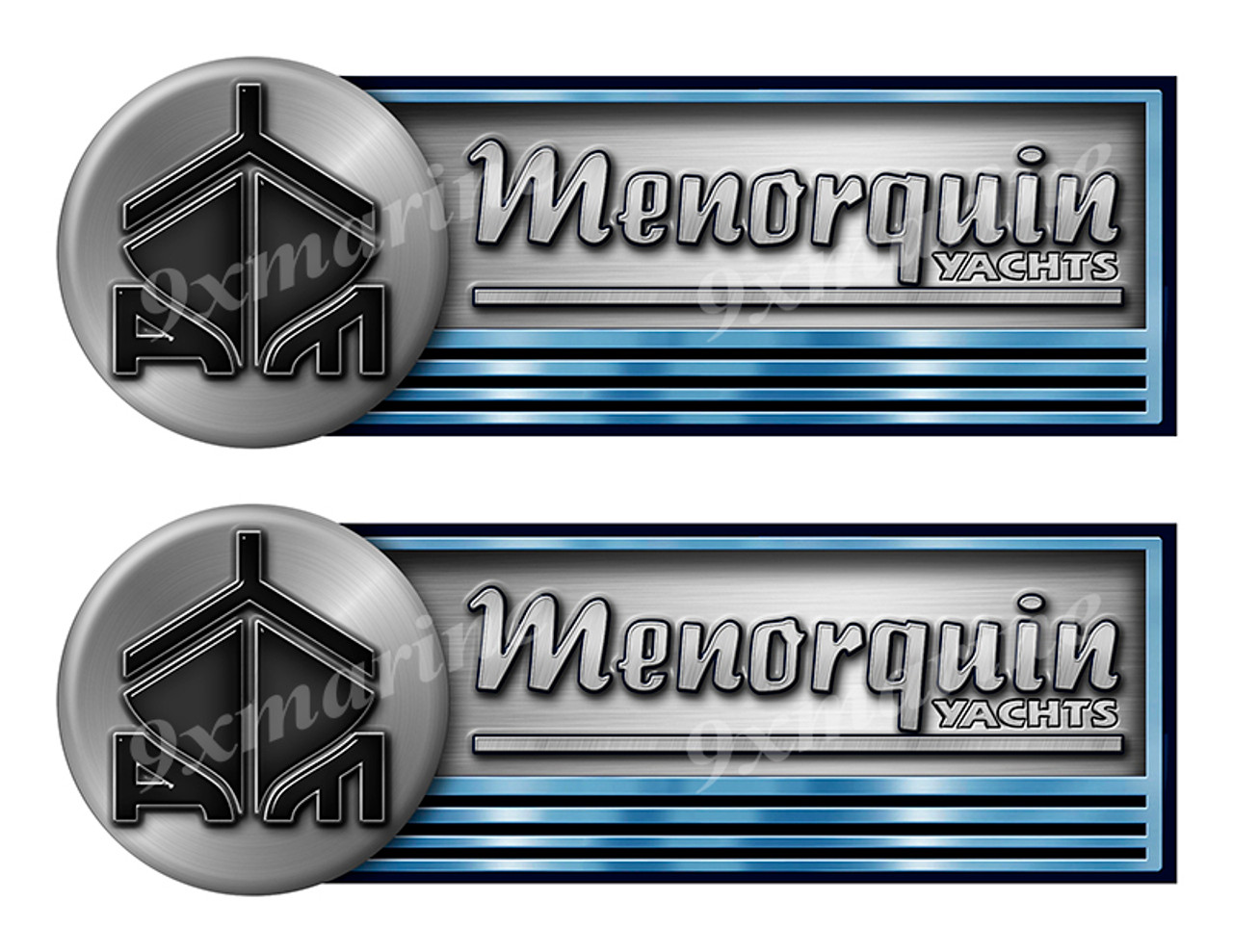 Two Menorquin Stickers for Boat Restoration - 10" long each