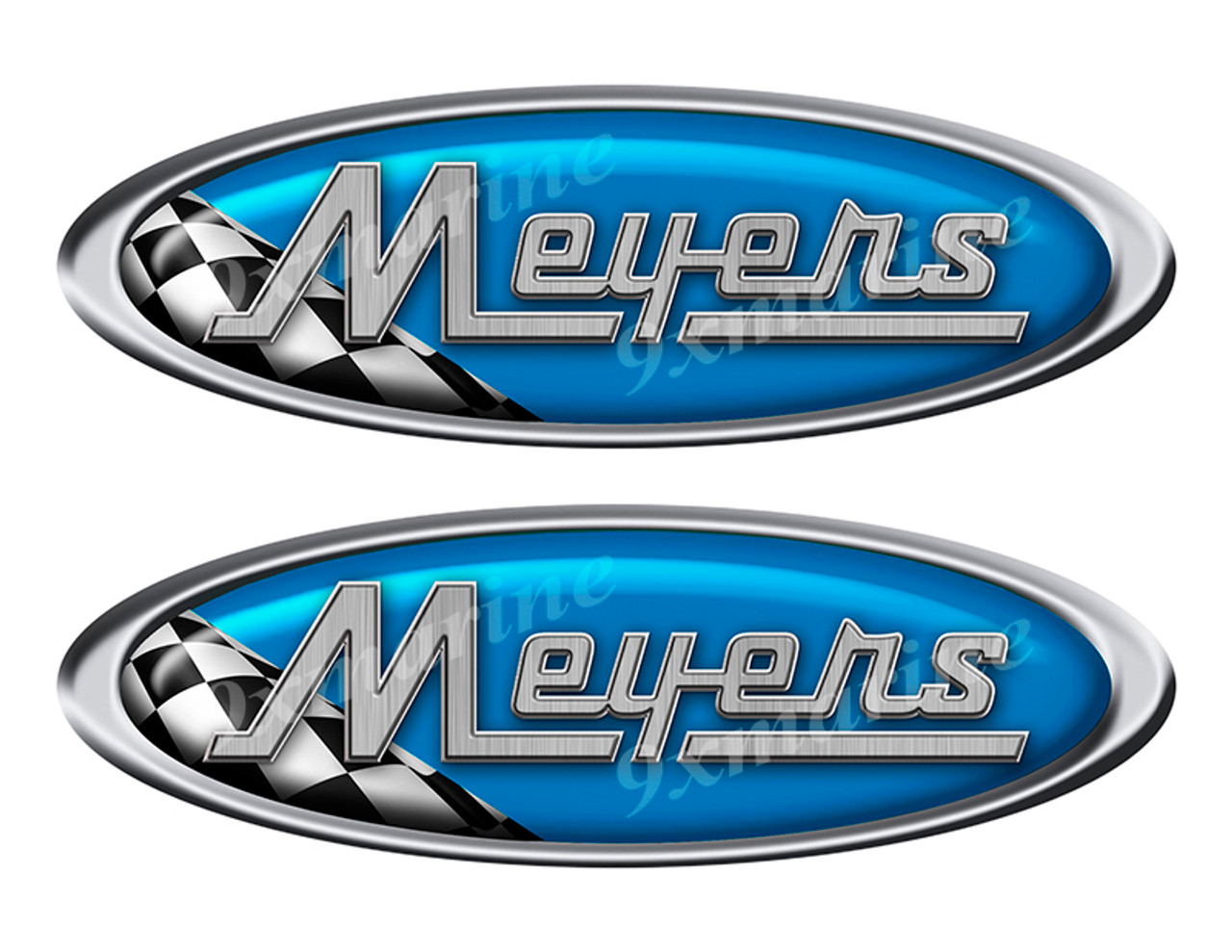 Two Meyers Boat Vinyl Racing Oval Stickers - 10" long