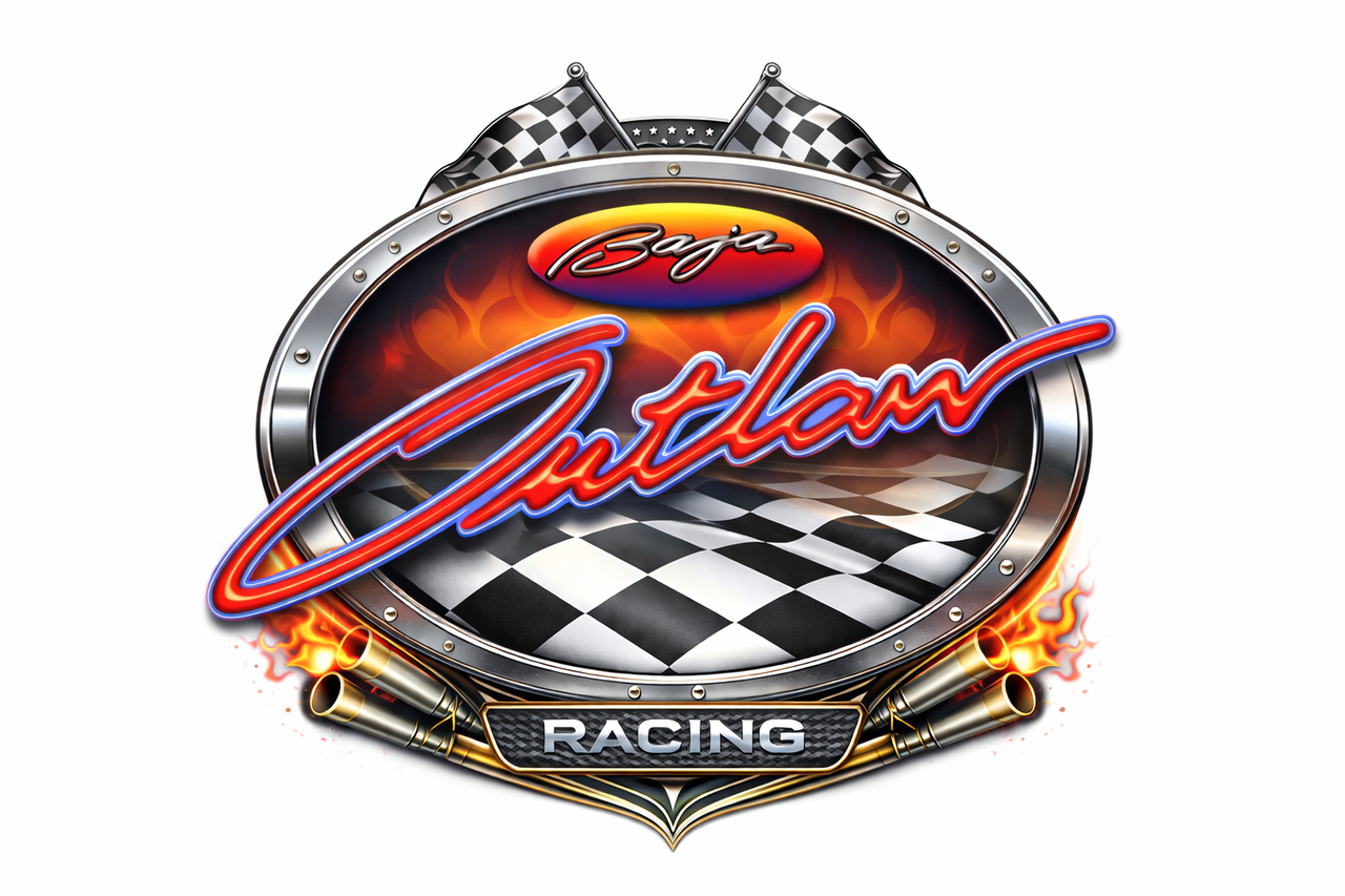 Baja Boat Designer 7"X10" Round Sticker Outlaw