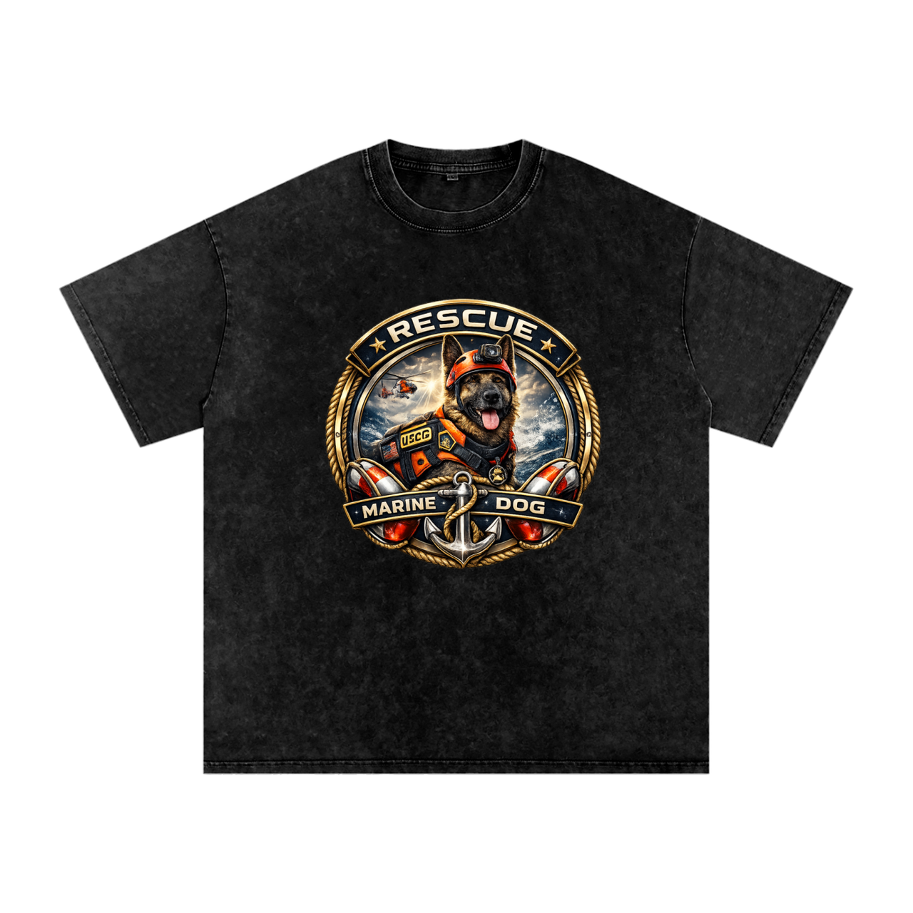 Snow Washed Oversized Cotton T-Shirt #260326PODPQ0050