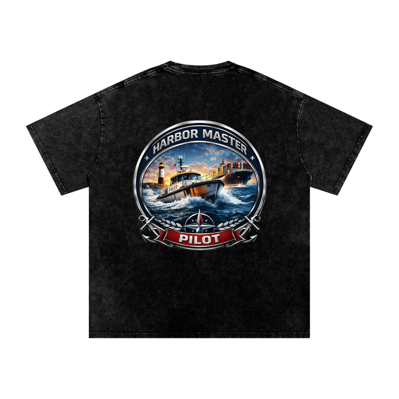 Snow Washed (Back Design) Oversized Cotton T-Shirt #260326PODPQ0053