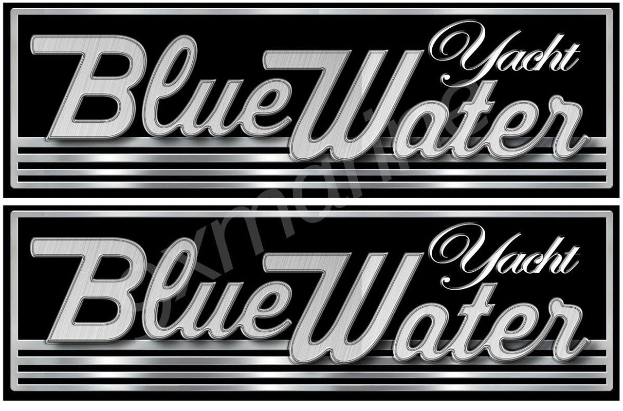 Two Blue Water Boat Classic Stickers for Restoration Project