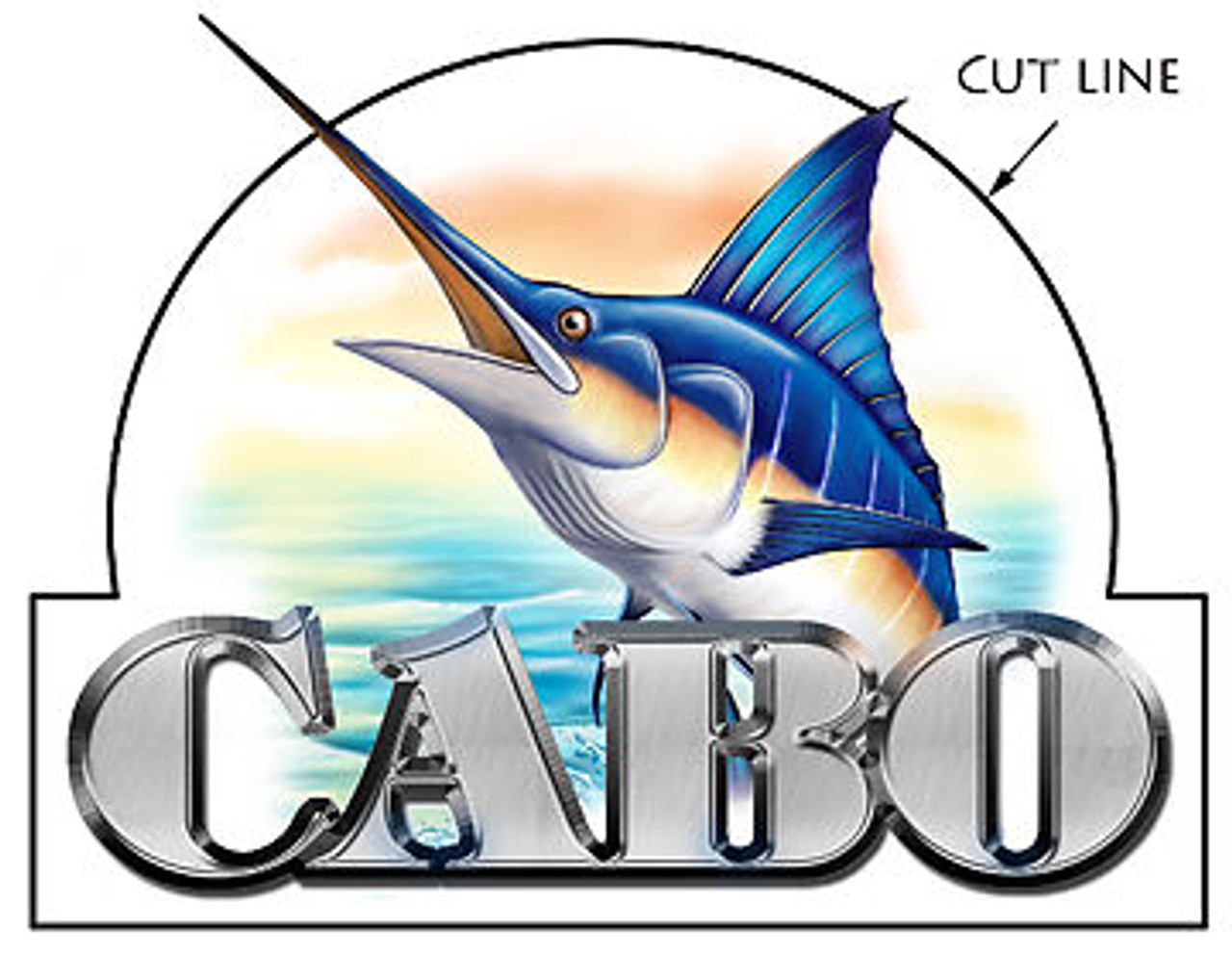 Single Cabo Designer Sticker 10"X10" Die-cut