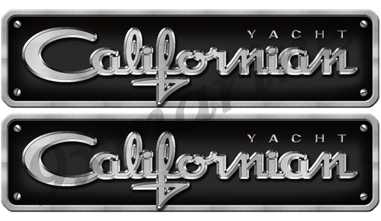 Two Californian Sticker Chrome Style Replica In Vinyl