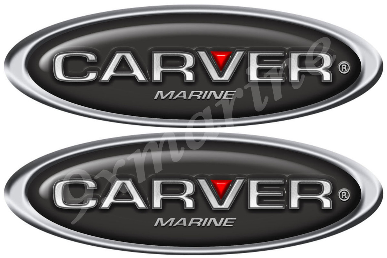Two Carver Boat Remastered Oval Classic Stickers
