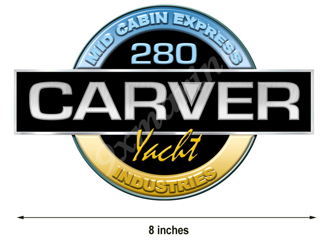 Carver Boat Remastered Round Sticker with model name
