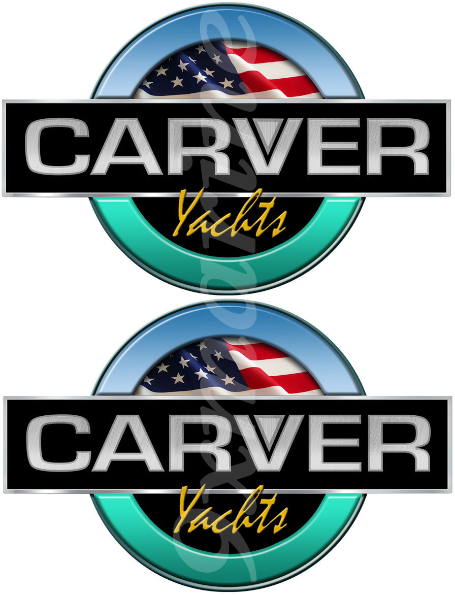Two Carver Boat Remastered Round Generic Stickers