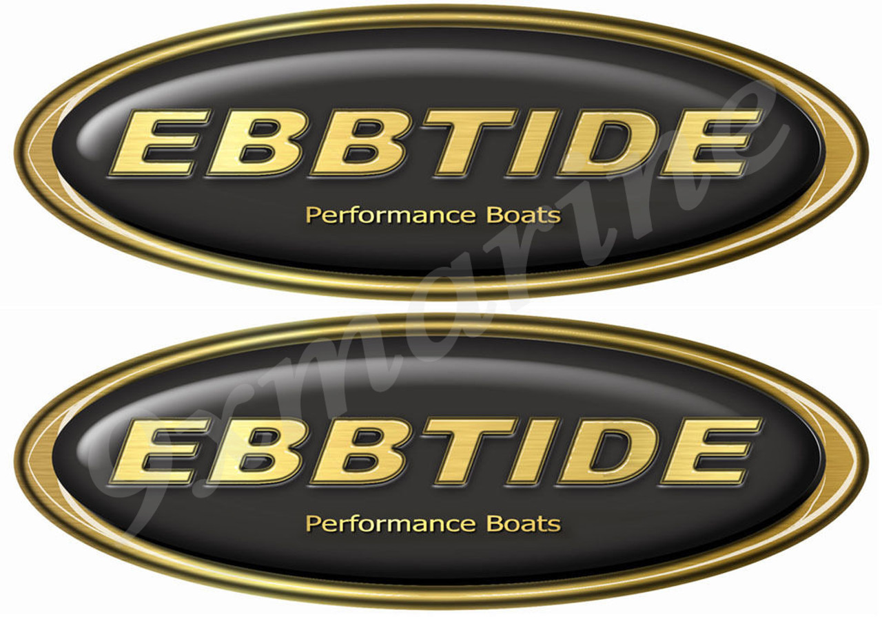 Ebbtide Boat Oval Gold Sticker Classic Set