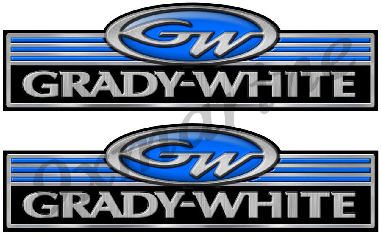 Grady White Classic Stickers - 10 inch long set. Remastered