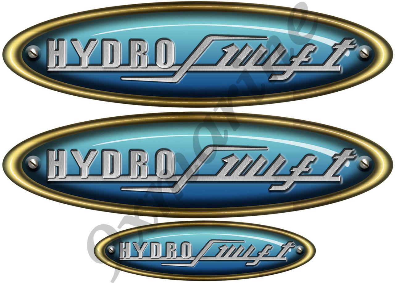 3 Hydro swift stickers - 10"X3" and 3"X1"