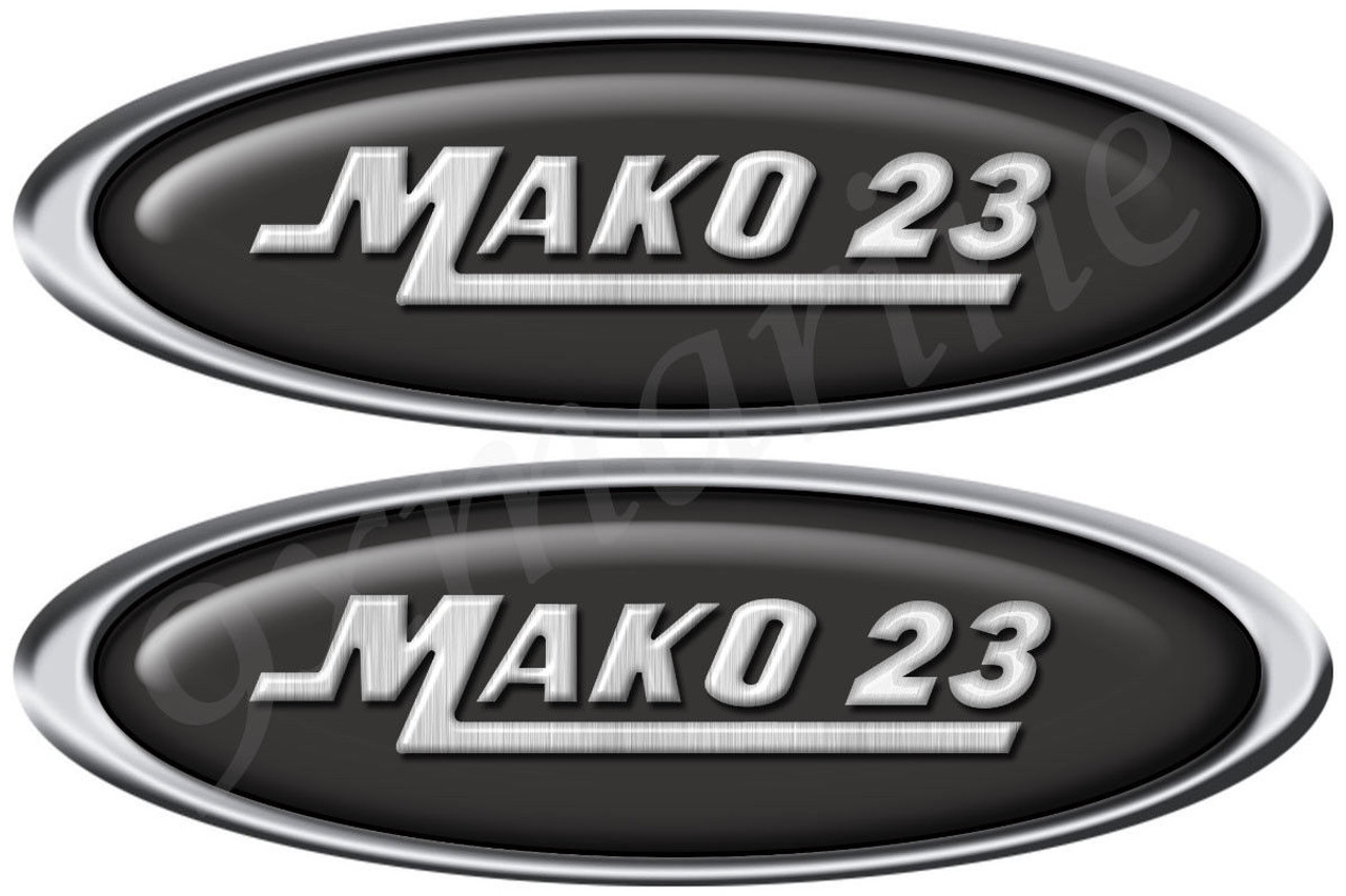 Mako Boat Oval Stickers with Number of your Choice