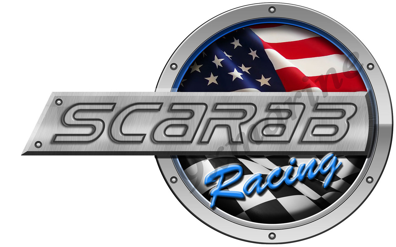 Scarab Racing Round Sticker 16"X10"