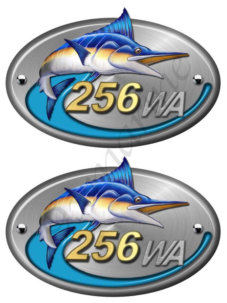 Two Sea Fox Color Walk Around Boat Stickers. Number of your choice