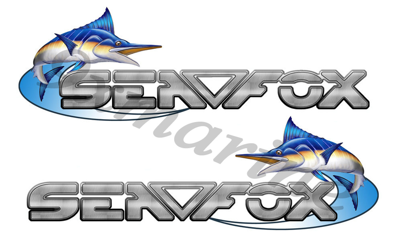 Sea Fox boat stickers. Replace your boat maker stickers