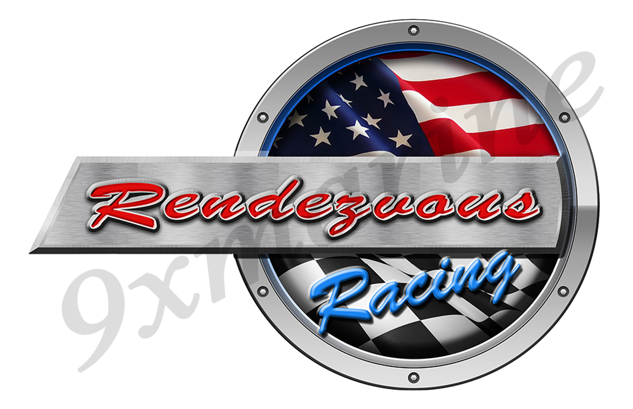 One Bayliner Rendezvous Racing Round Sticker 15"x10"