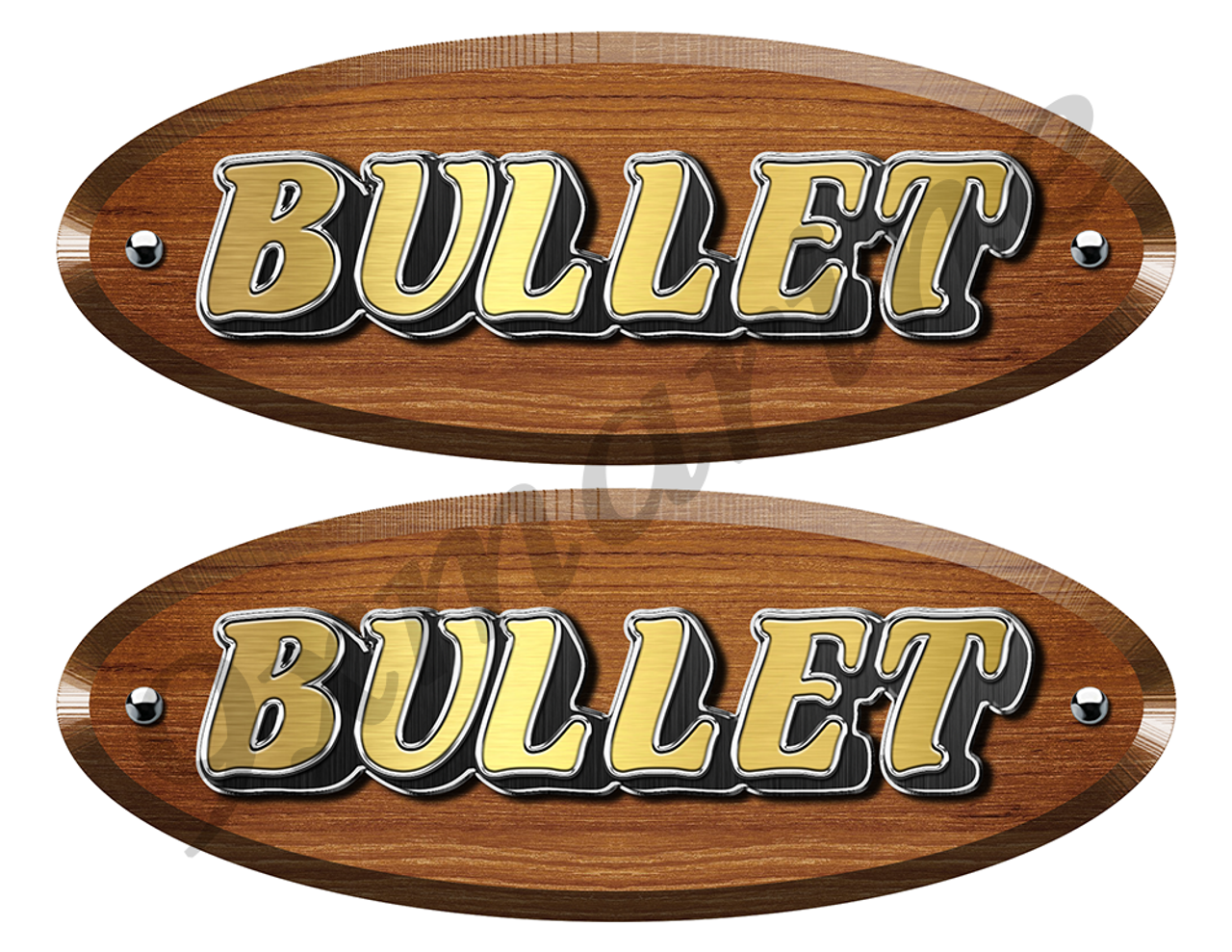 Bullet Wood Grain Boat Restoration Sticker set