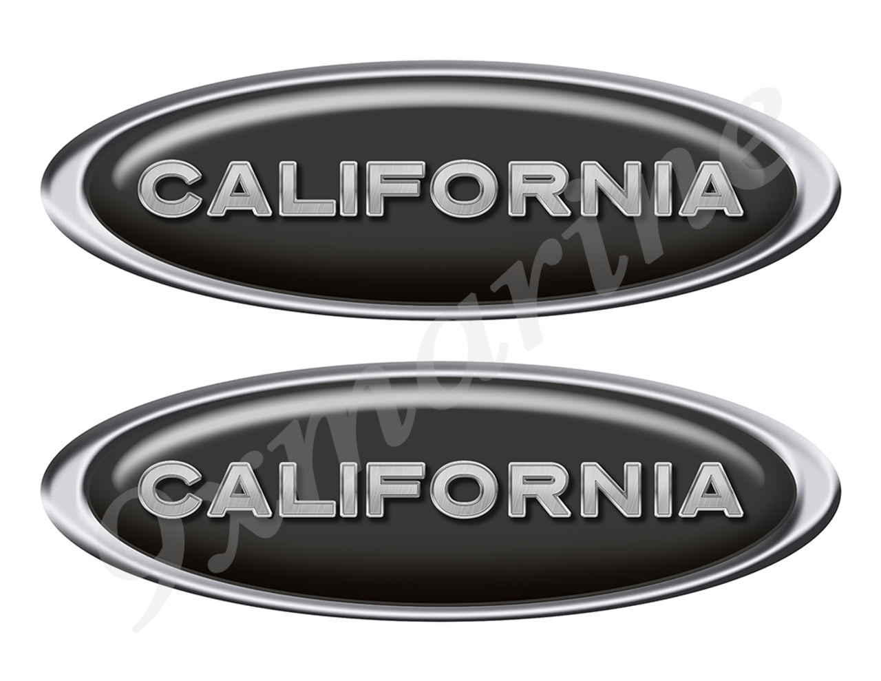 Two California Classic Oval Stickers 10" long