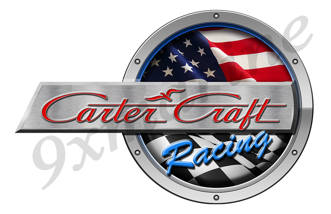 One Carter Craft Racing Round Sticker 15"x10"