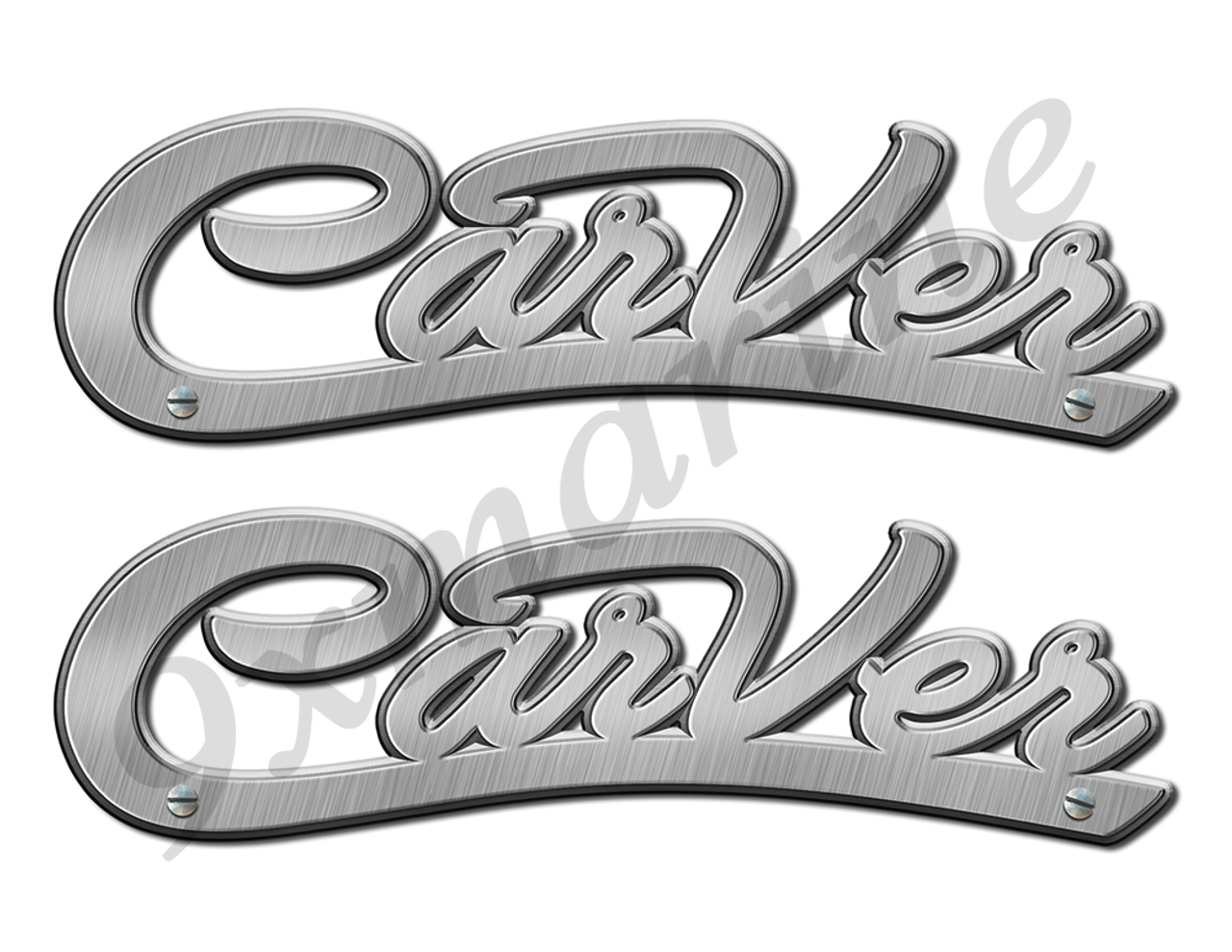 Carver Boat Stickers Brushed Metal Look - 10" long