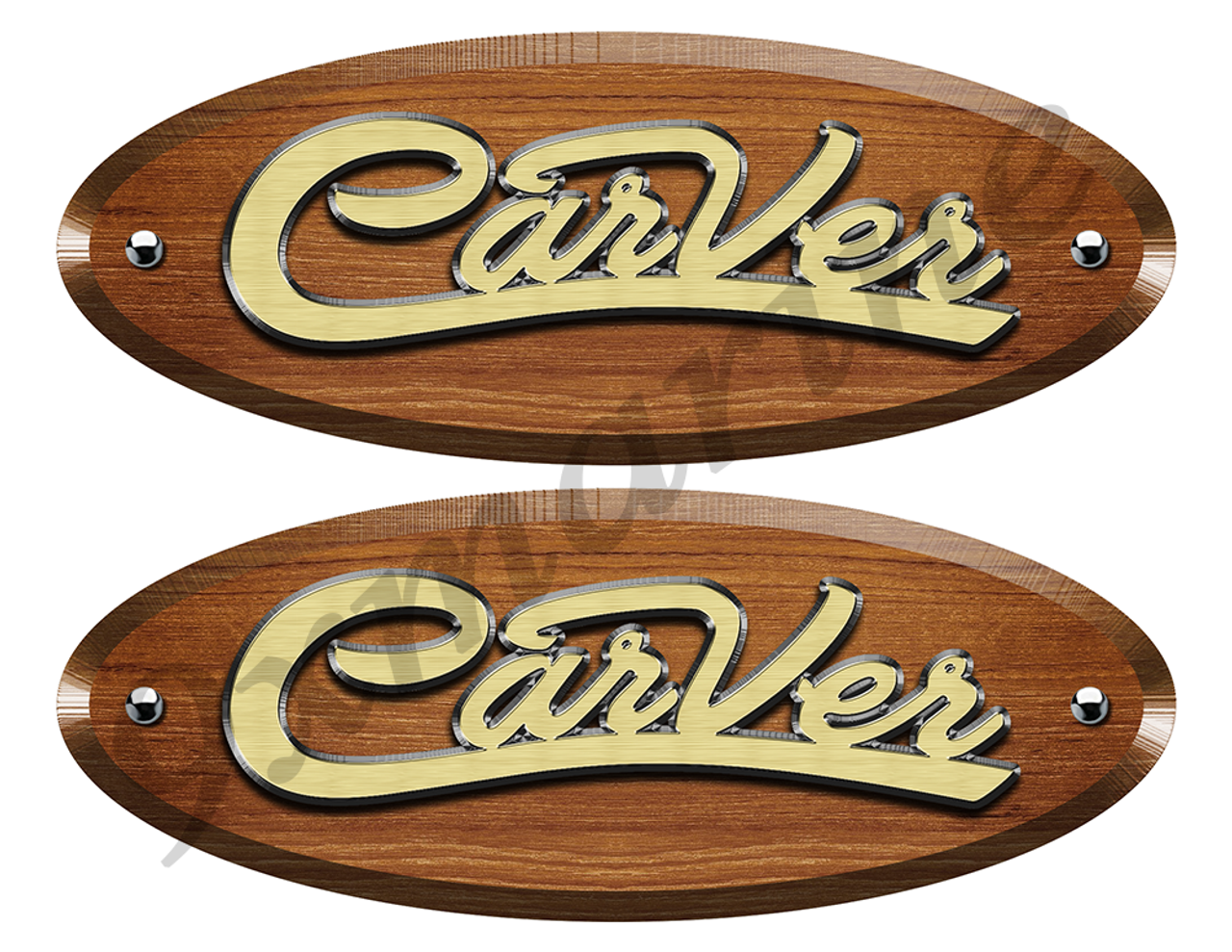 Carver Wood Grain Boat Restoration Sticker set