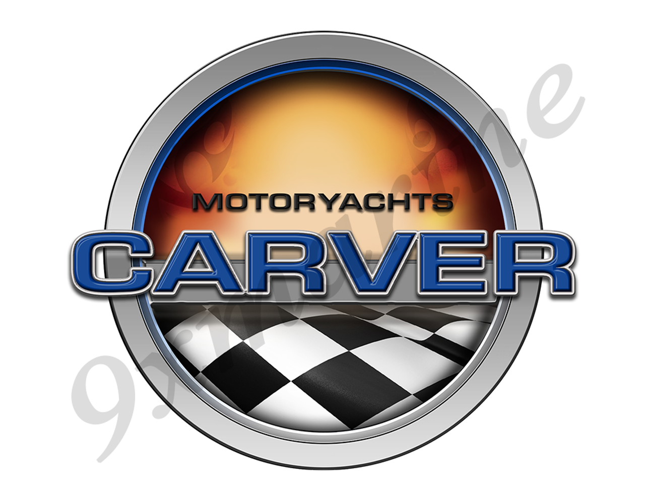 Carver Motoryacht Racing Boat Round Sticker - Name Plate