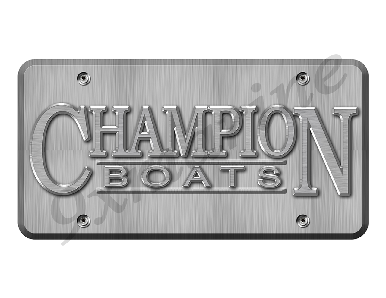 Champion Boat Sticker Brushed Metal Look - 10"x5"