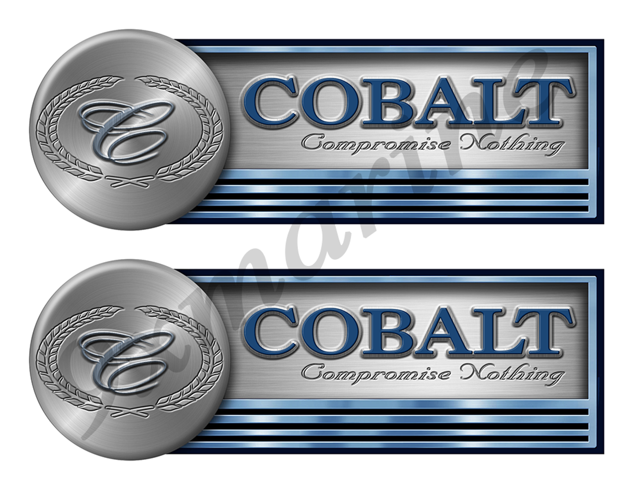 Two Cobalt Stickers for Boat Restoration - 10" long each