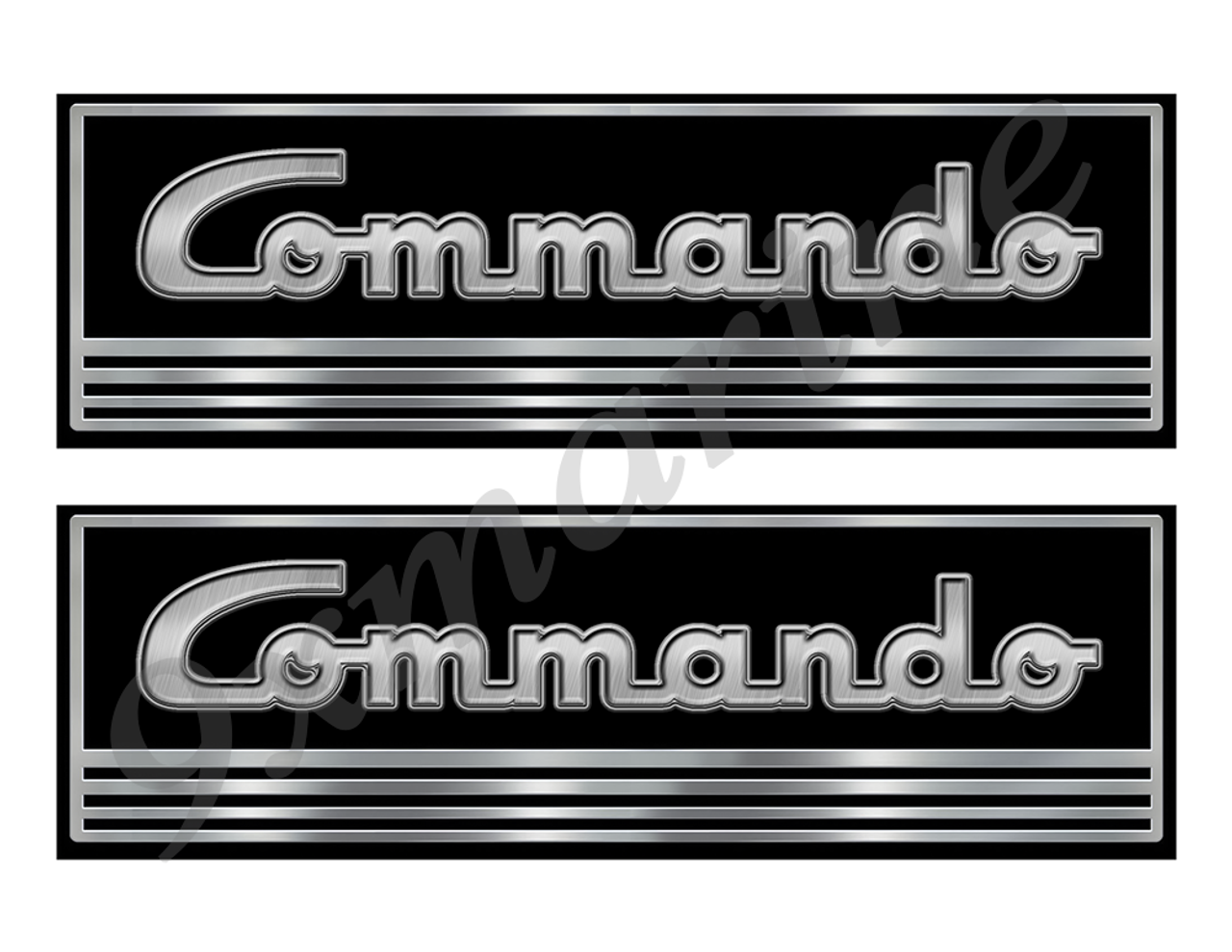 Commando Custom Stickers - 10 inch long set. Remastered Name Plate